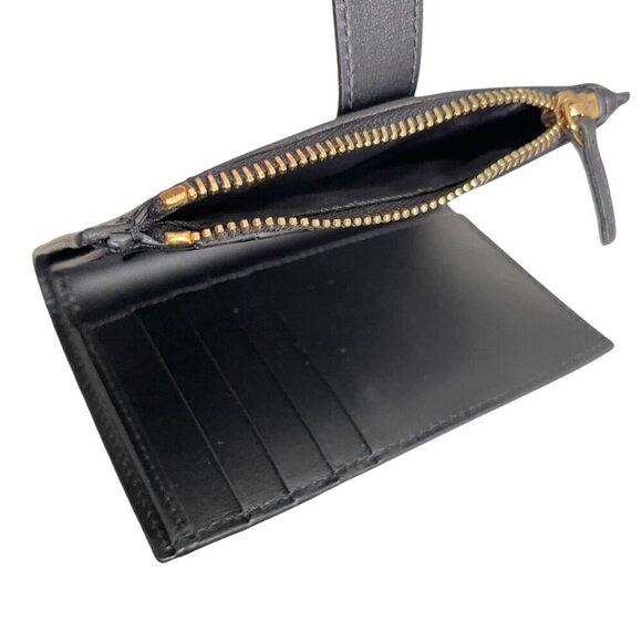 Versace 1002897 Medusa Gold Compact Black Leather Folding Wallet - Picture 13 of 15